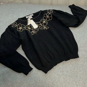 Fairygrunge Whimsigoth Vintage Sweater Medium Y2K 90s Floral Moody Grandma